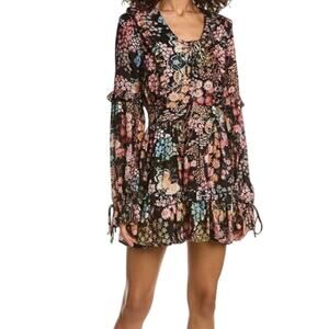 Ted Baker Dress Hendria floral-print ruffled crepe minidress size 2 (US 6) E